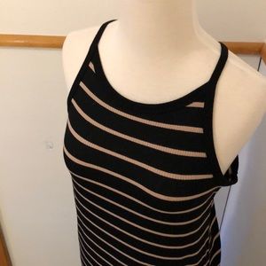 *SALE*  Long Black & Tan Striped Dress